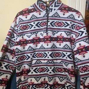 Tribal print half zip sweater